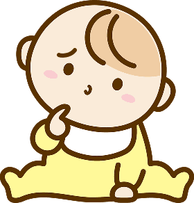 困り顔の赤ちゃんのイラスト